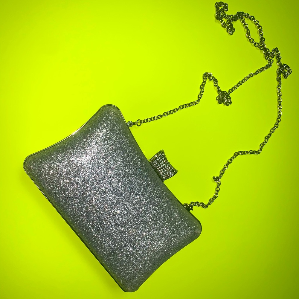 Silver sparkly shoulder bag ,crossbody and wallet